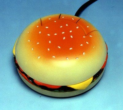 A mouse shaped like a burger